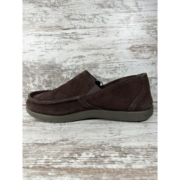 Men\'s Crocs Santa Cruz Brown Suede Slip On Loafers Sz 8 EUC! main image 5